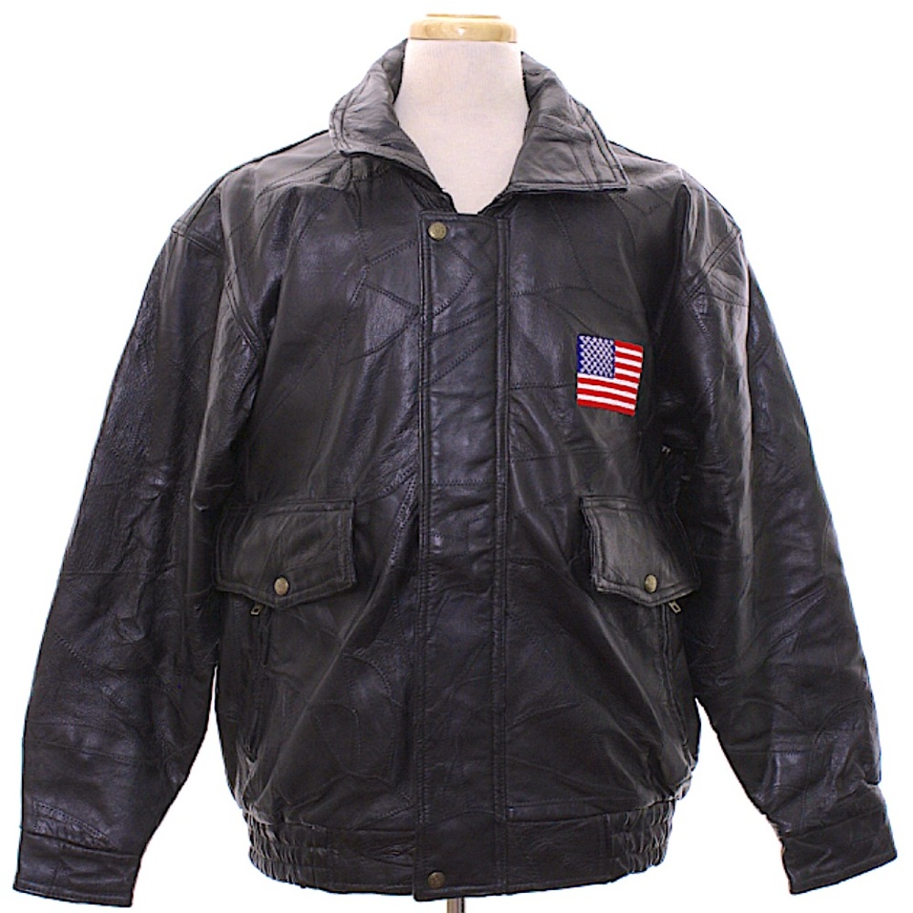 RARE 1980's Mens Leather Bomber Jacket
